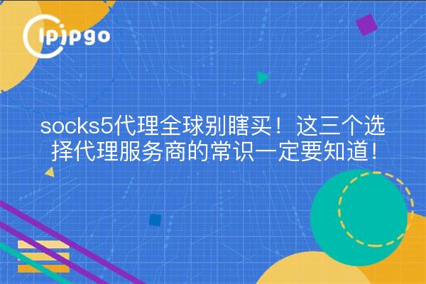 socks5代理全球别瞎买!这三个选择代理服务商的常识一定要知道!