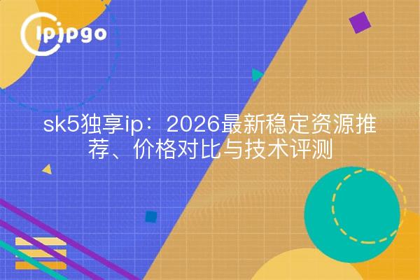 sk5独享ip:2026最新稳定资源推荐、价格对比与技术评测