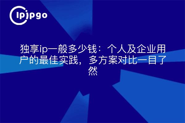 独享ip一般多少钱:个人及企业用户的最佳实践,多方案对比一目了然