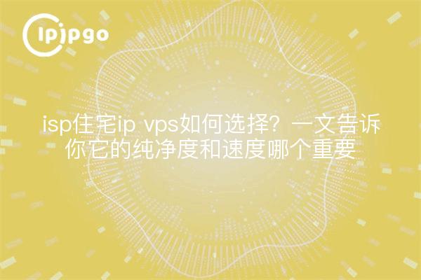 isp住宅ip vps如何选择?一文告诉你它的纯净度和速度哪个重要