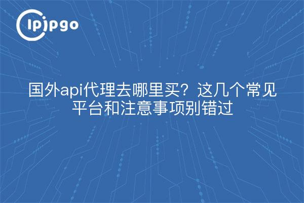 国外api代理去哪里买?这几个常见平台和注意事项别错过
