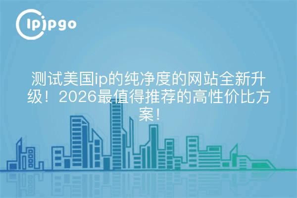 测试美国ip的纯净度的网站全新升级!2026最值得推荐的高性价比方案!