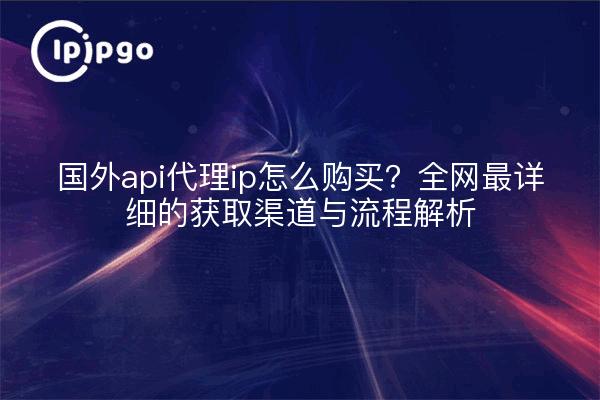 国外api代理ip怎么购买?全网最详细的获取渠道与流程解析