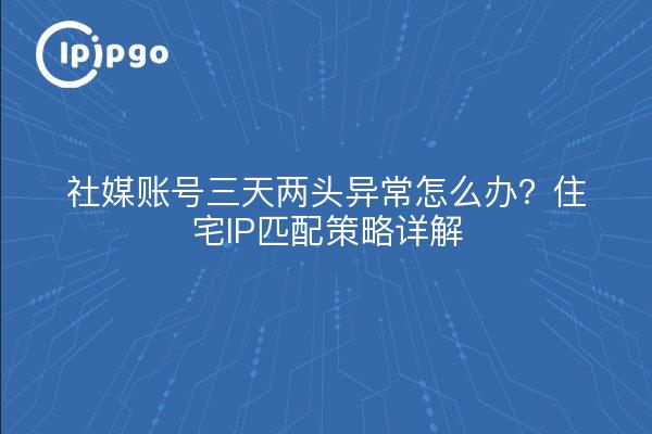 社媒账号三天两头异常怎么办?住宅IP匹配策略详解