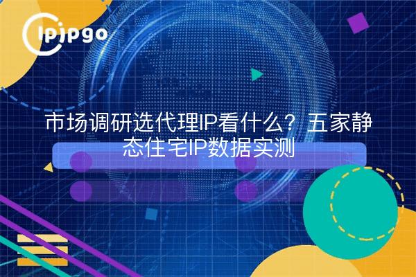 市场调研选代理IP看什么?五家静态住宅IP数据实测