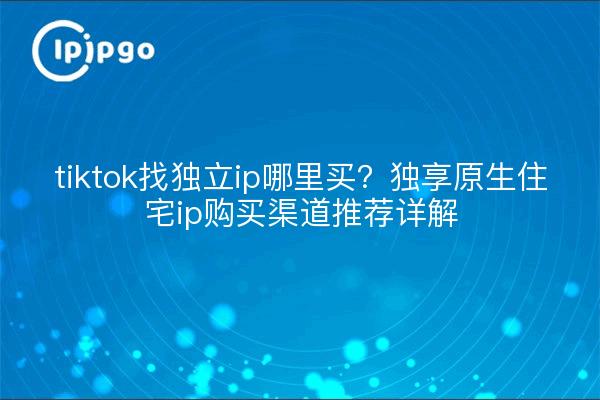 tiktok找独立ip哪里买?独享原生住宅ip购买渠道推荐详解