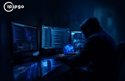 暗室中工作的网络安全人员