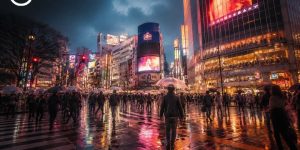 日本东京街头夜景