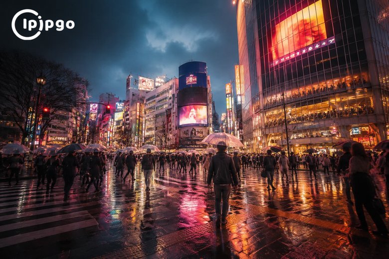 日本东京街头夜景