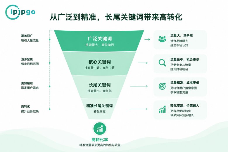 长尾关键词转化漏斗信息图