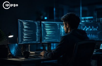 程序员夜间进行数据采集工作
