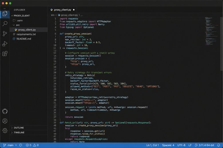 Python静态代理IP代码示例