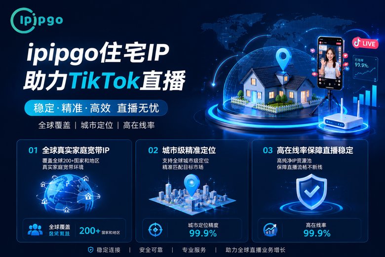 ipipgo TikTok直播IP方案