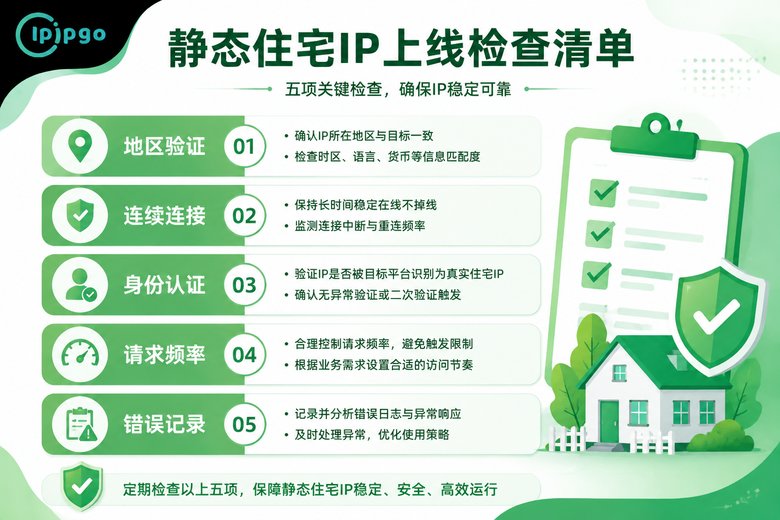 静态住宅IP上线检查